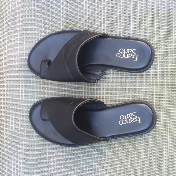 Franco Sarto Black Leather Sandals - Picture 9 of 9